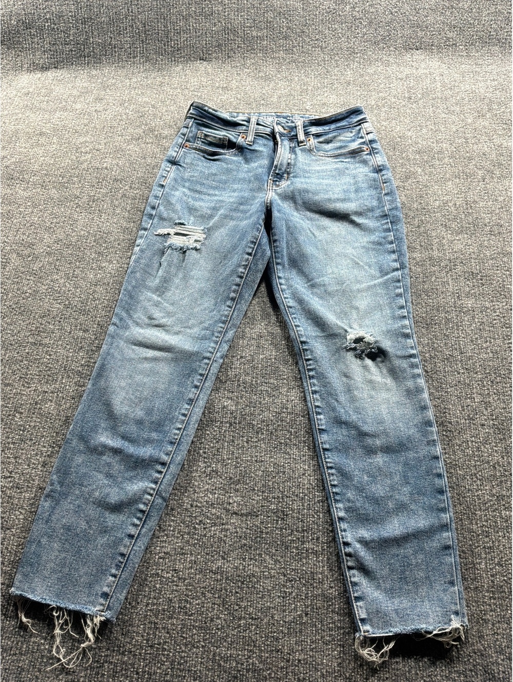 Old Navy O.G. Straight High-Rise Distressed Jeans Size 2